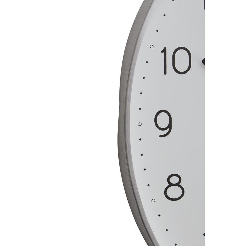 Samson Metal Wall Clock, Silver/White