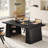 63" Rectangular Dining Table with Double Hidden Storage Space