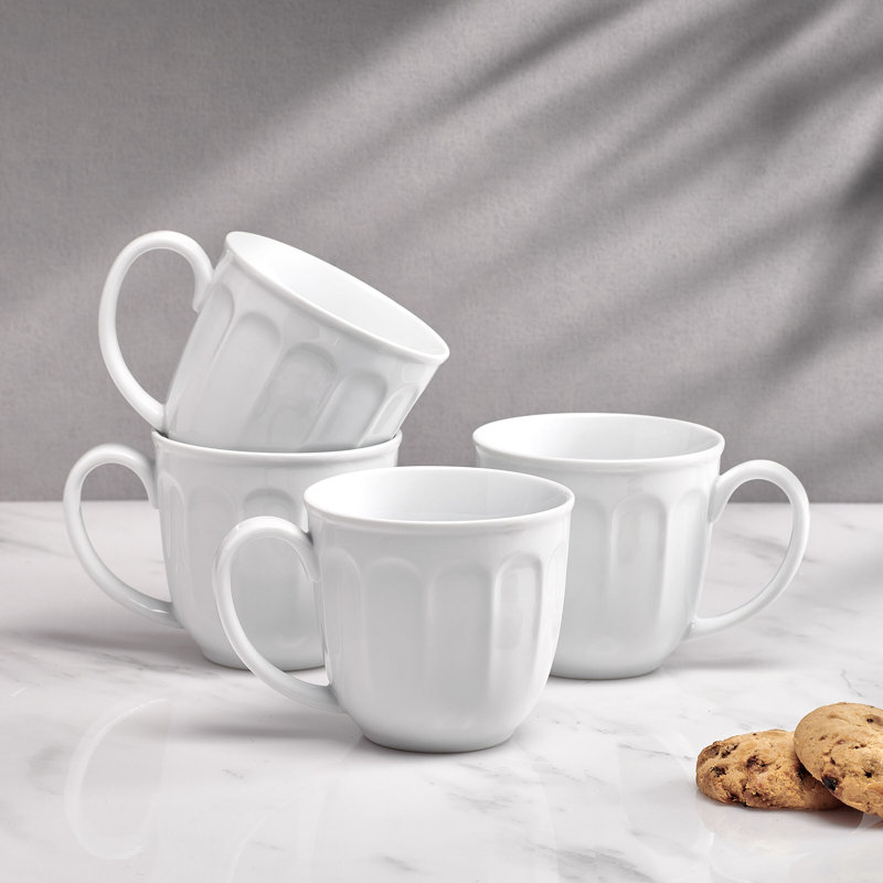 Fitz And Floyd Everyday White Mug Set, 4 Piece, 13 Ounce