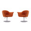 Fauteuil pivotant rembourré en métal tissé orange Voyager