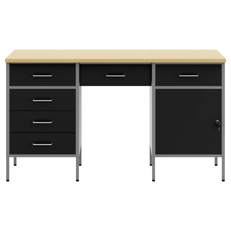 Work Cabinet with Drawer with Lock, Black