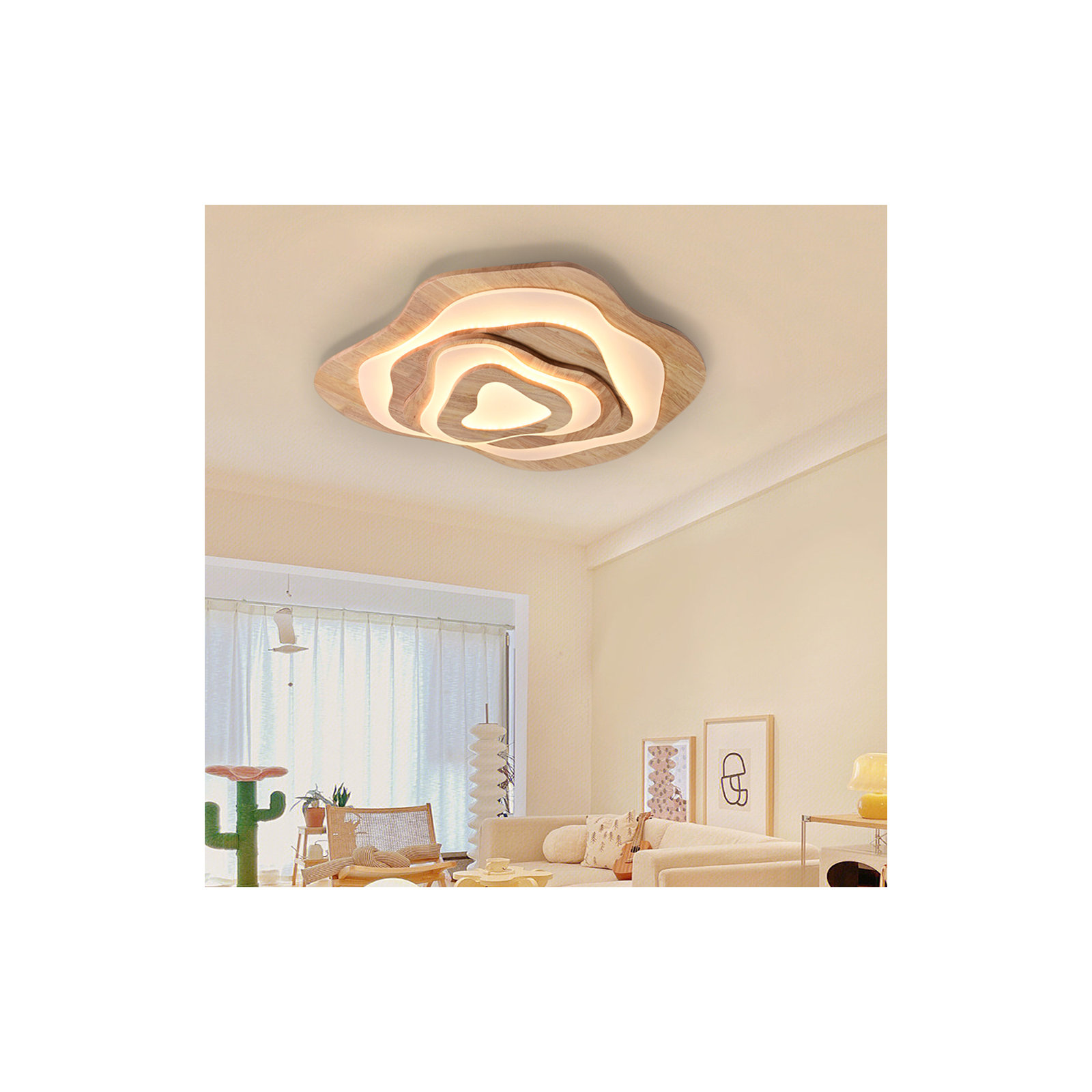 Single Light Acrylic LED Flush Mount, 3.54" H x 31.49" W x 31.49" D