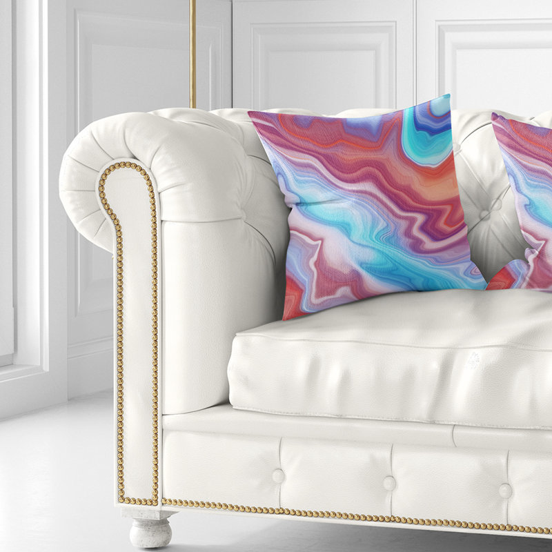 Abstrait marbré abstrait - Coussin imprimé abstrait, 16 po x 1 po, Coussin décoratif