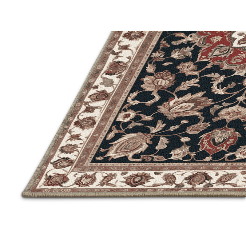 Tapis brun lavable à la machine, Rond 6 pi x 6 pi