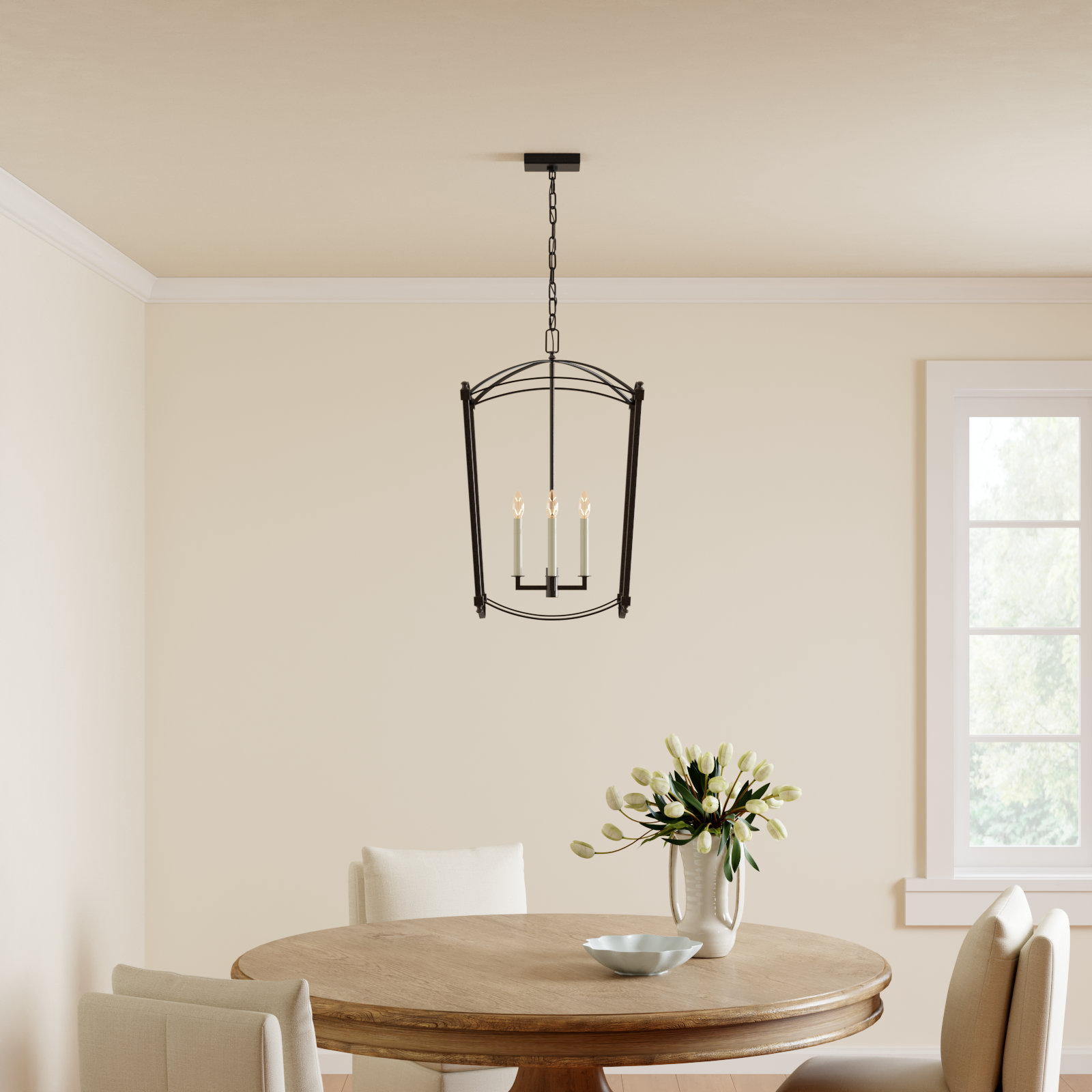 Olive 4-Light Chandelier, Smith Steel