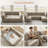 Chenille Upholstered Sectional Sofa Couch With Ottoman-120142582