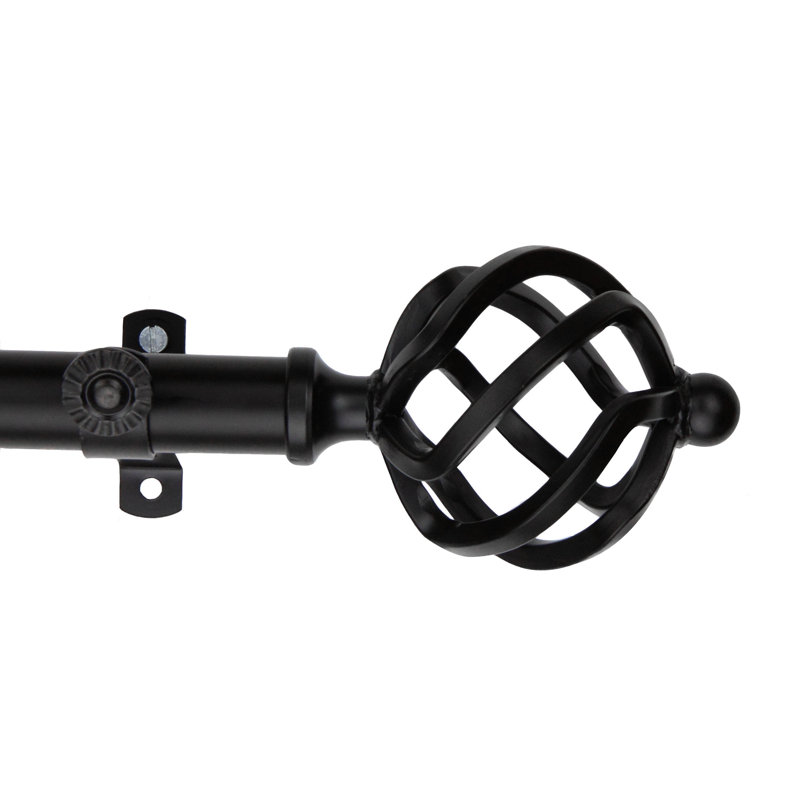 Tringle à rideaux simple réglable 0,81 po Serio, Noir, H 2,5 po x l 360 po x P 2,75 po