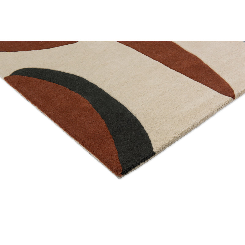 Torillo Hand Tufted Wool Abstract Area Rug in Cornflower/Walnut, Rectangle 5'7" x 7'10"