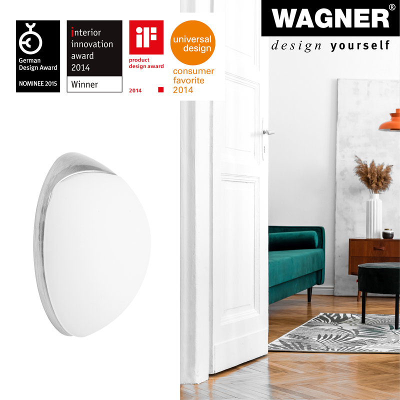 Butoir de porte mural blanc / argent - 0,98 po x 0,98 po x 0,59 po
