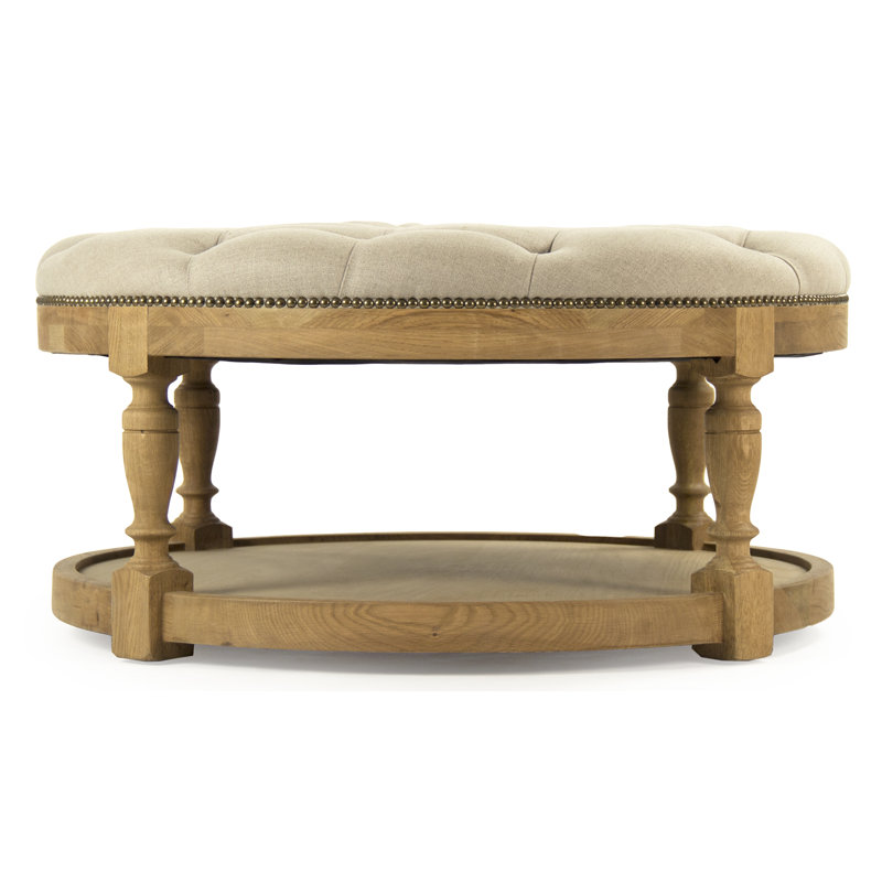 Tammy Round Ottoman, Brown