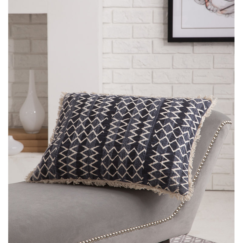 Fringed Cotton Throw Pillow