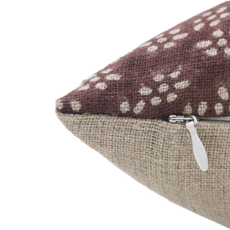 Coussin décoratif en lin imprimé à la main Fabubline Olavrasti - 18 x 18 po, Carrée, 18 po x 18 po