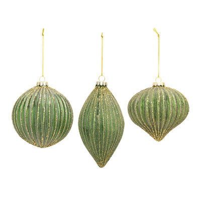 6 Piece Glass Ball Ornament Set