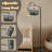  Arc Floor Lamp Fairytale Forest Sunbeams Spruce Woodland Tall Modern Standing Lamp LED Adjustable Linen Lampshade 3 Color Temperatures