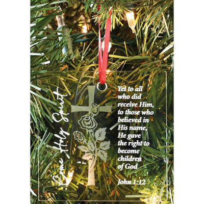 Ornament Cross Come Holy Spirit 3.5H