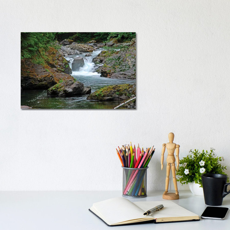 Salmon Cascades 1 Piece Wrapped Canvas Wall Art, 20.32cm H x 30.48cm W x 1.91cm D