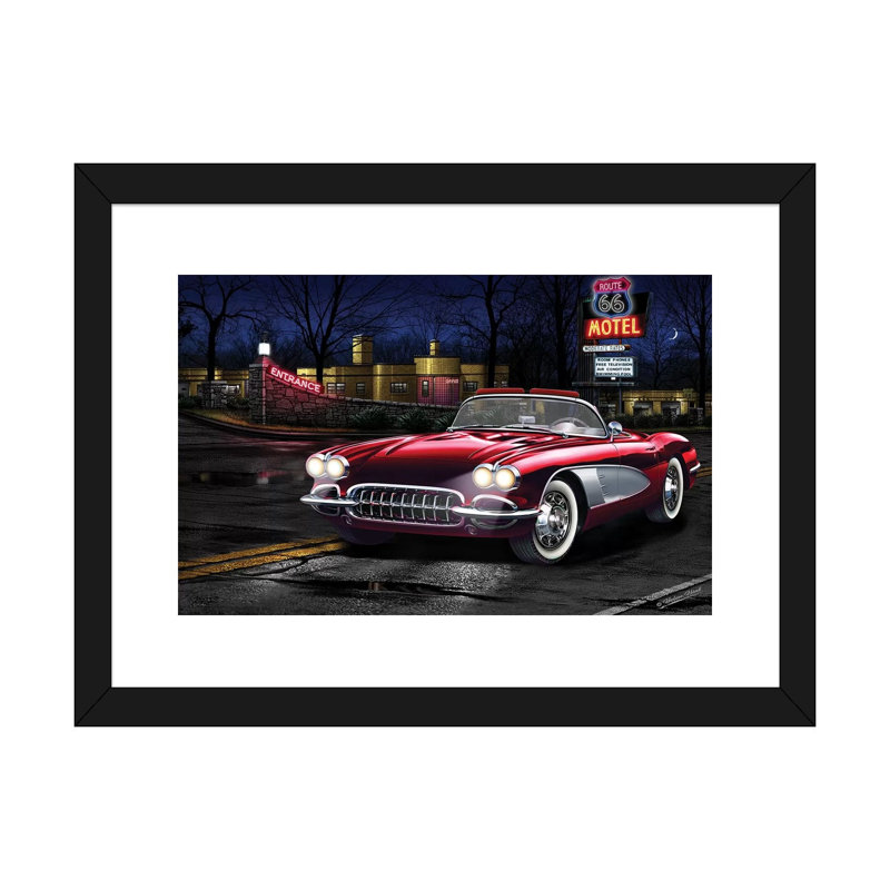 «Vette 66», reproduction d'art, H 16 po x l 24 po x P 1 po, Papier noir