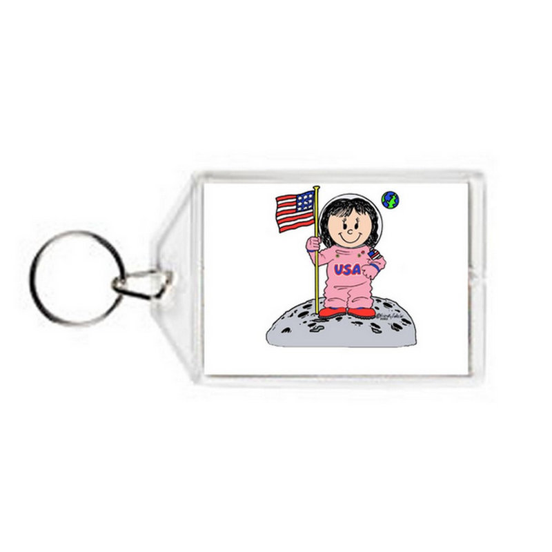 Porte-clés personnalisé en acrylique rose