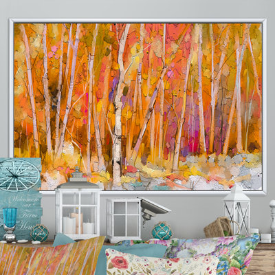 «Colorful Autumn Trees II», reproduction sur toile flottante