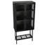 Armoire industrielle avec 2 portes grillagées en métal, tablettes réglables et pieds et tablette inférieure