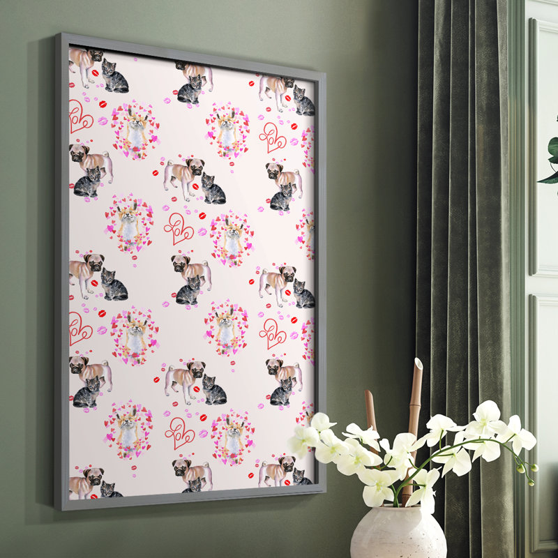 «Cute Couture Collection E», reproduction encadrée - bois massif, Gris, H 10 po x l 8 po