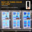 Tall Kitchen Pantry Cabinet With Led Lights & Power Outlet, Freestanding Coffee Bar Storage Unit With Fluted Glass Doors