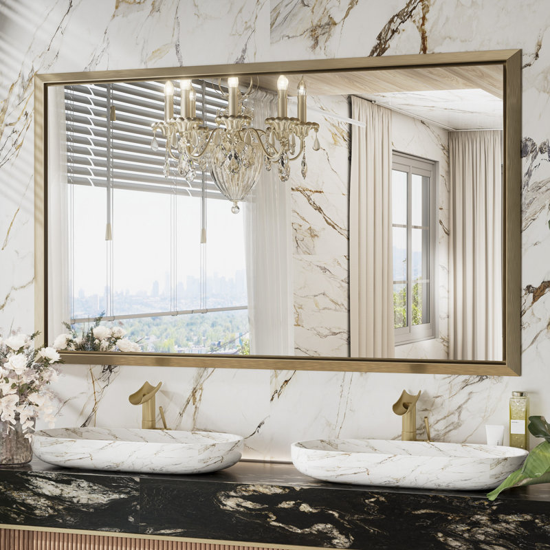 Miroir mural Sweeny, 36 po x 60 po, Or