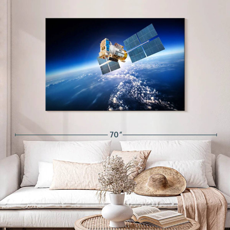 Oberle Satellite Hovering Over Earth, 32" H x 48" W
