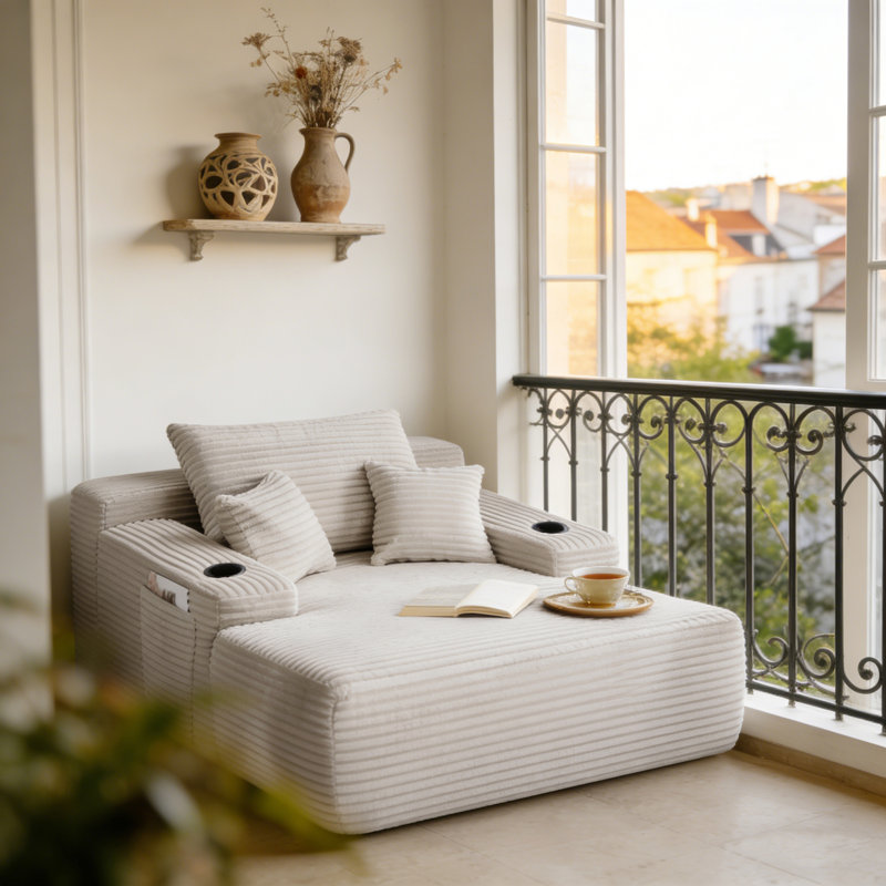 Chaise longue à compression en tissu pour la maison moderne