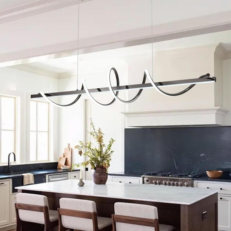 Modern Led Pendant Light For Kitchen Island Lighting  Modern Chandelier Dining Room Lighting Fixture Over Table Dimmable Ceiling Pendant Lights Creative Snake Shaped Twist Design