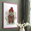 «Owl in Tartan Scarf», reproduction encadrée - bois massif-488977634-488977635