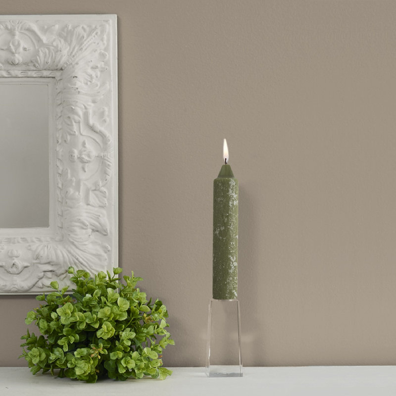 Timberline Collenette Dinner Candle Taper, Dark Olive, 7" H x 1.25" W x 1.25" D
