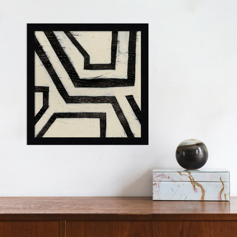 Hieroglyph III by June Erica Vess, 33" H x 33" W, Black Framed