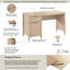 Bureau 54 po avec rangement, design cannelé, bois moderne, bouleau naturel-124870502