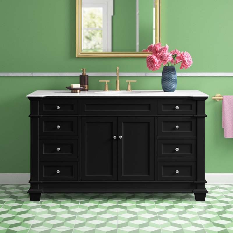 Ensemble de meuble-lavabo simple 60 po Lydie, Noir