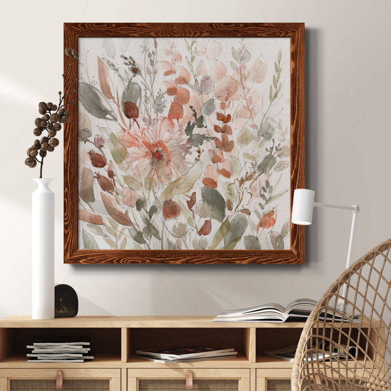 Birch Wood Clearing - Peinture sur toile encadrée, H 35,5 po x l 35,5 po x P 1,5 po, Cadre en érable