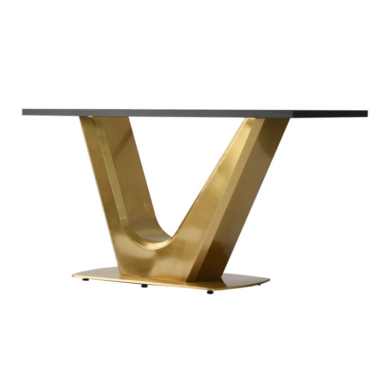 Xaidyn Rectangular, 63" L x 35.43" W, White, Gold