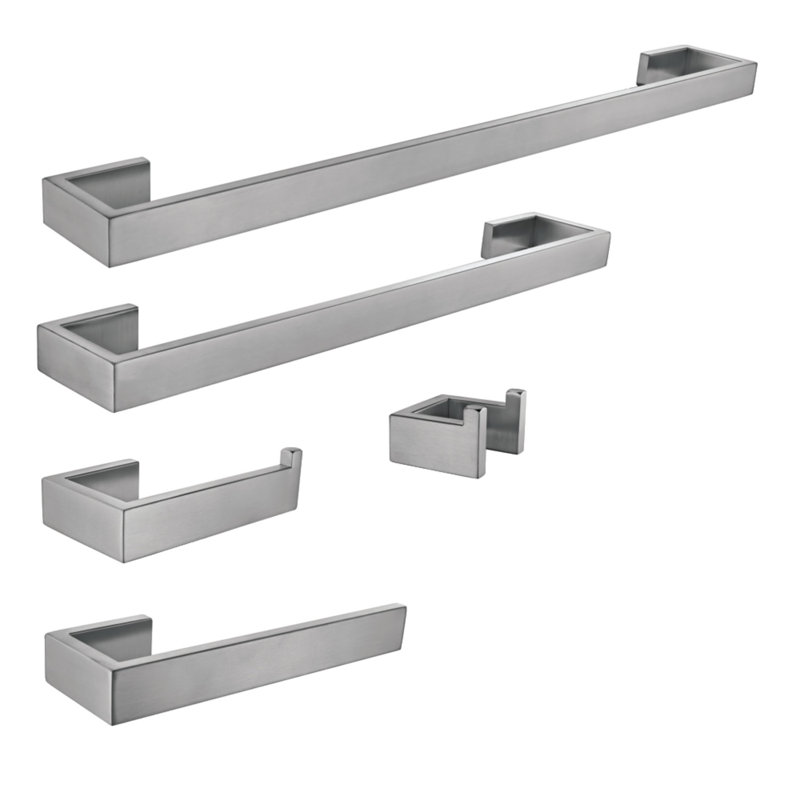 Kingston Brass Lasdun 5-Piece Bathroom Hardware Set, Brushed Nickel