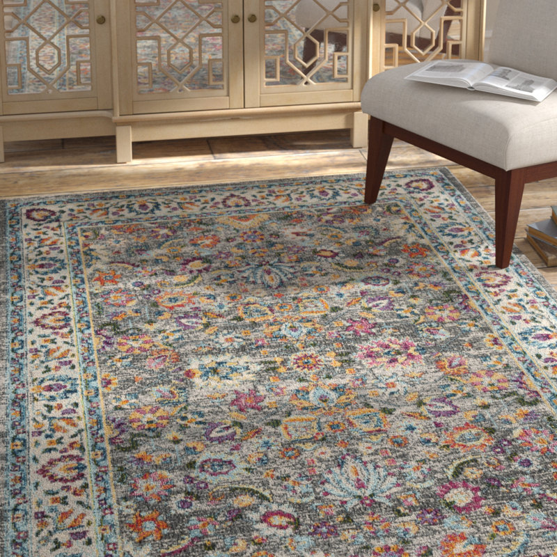 Doucet Performance Floral Rug, Rectangle 8' x 10'