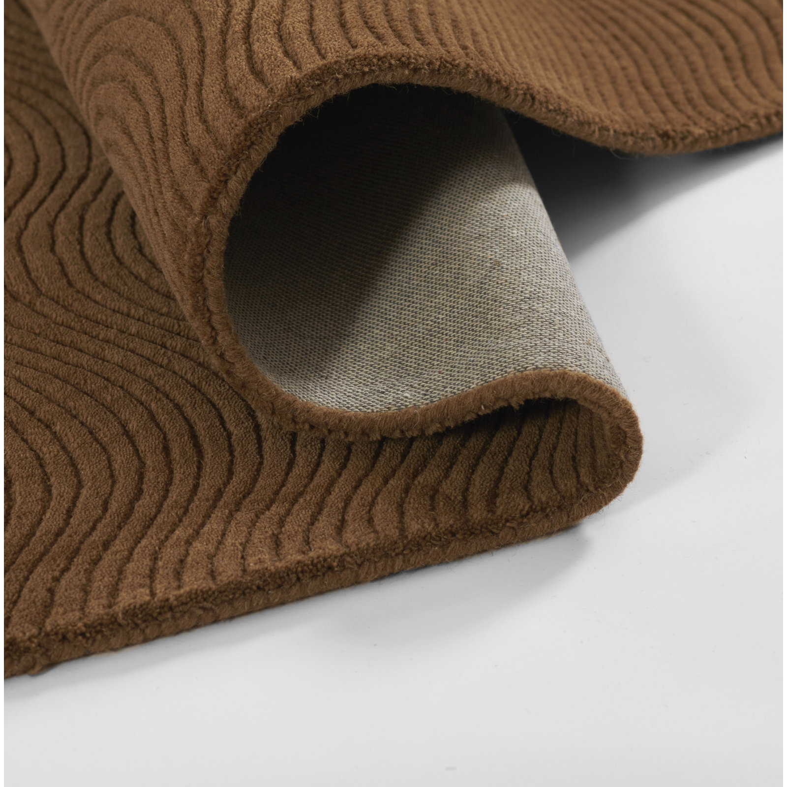 Nadila Mocha Hand-Loomed Geometric Wool Rug, Rectangle 2' x 3'