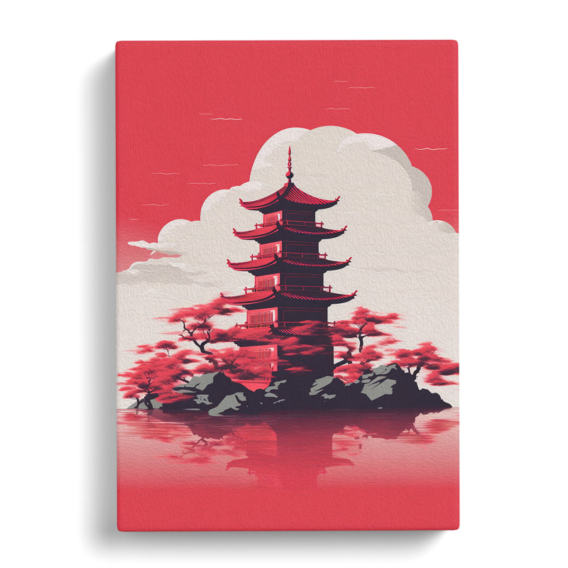 Pagoda Minimalism No.2 - Wrapped Canvas, 60cm H x 40cm W x 3cm D