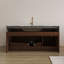 Meuble-lavabo suspendu contemporain Norelle 36 po en pierre frittée avec dessus en pierre frittée, lavabo en céramique et rangement à fermeture douce-135784658