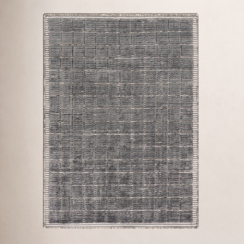 Jacey Hand Loomed Wool Blend Area Rug, Rectangle 8' x 10'