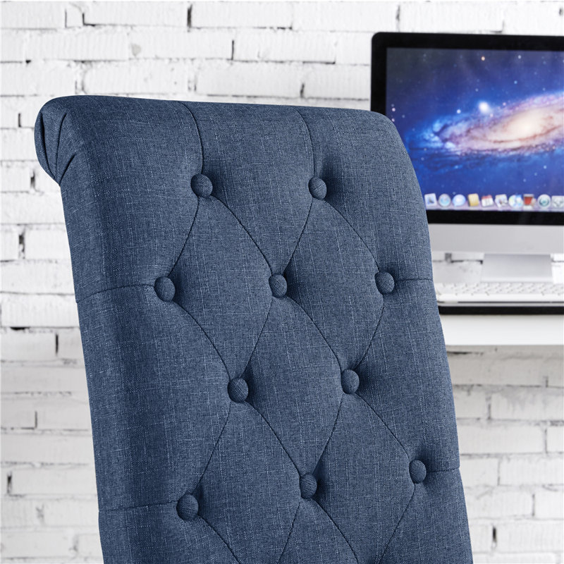 Chaise d'appoint rembourrée Beacan, Bleu