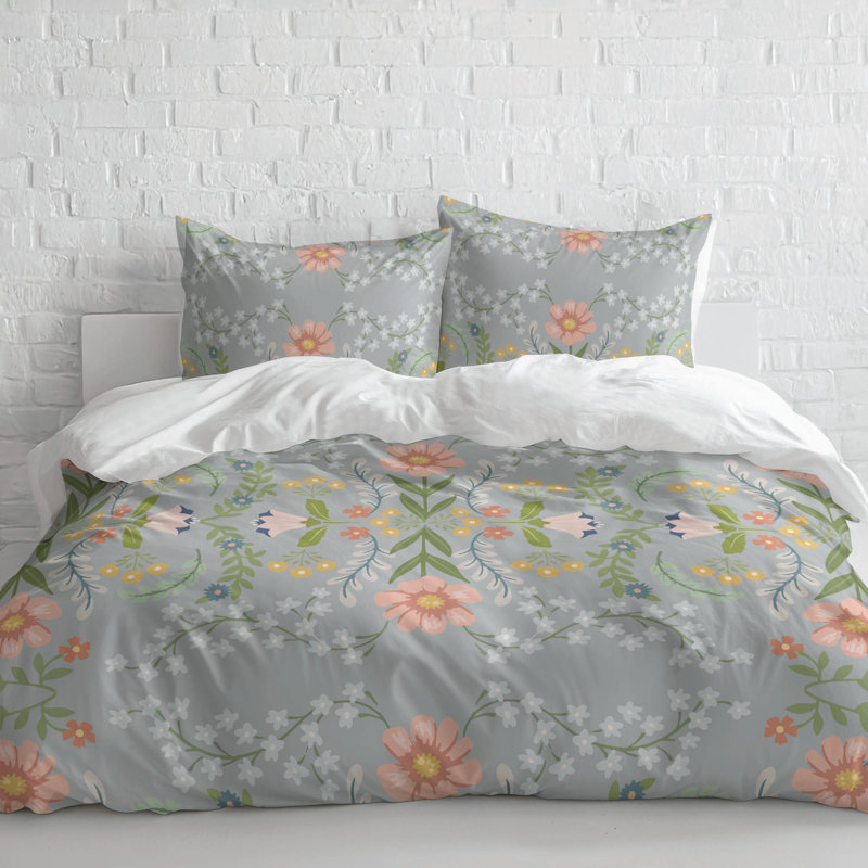 Cecelia Comforter Set, Slate/Gray, King Comforter + 2 King Pillowcases