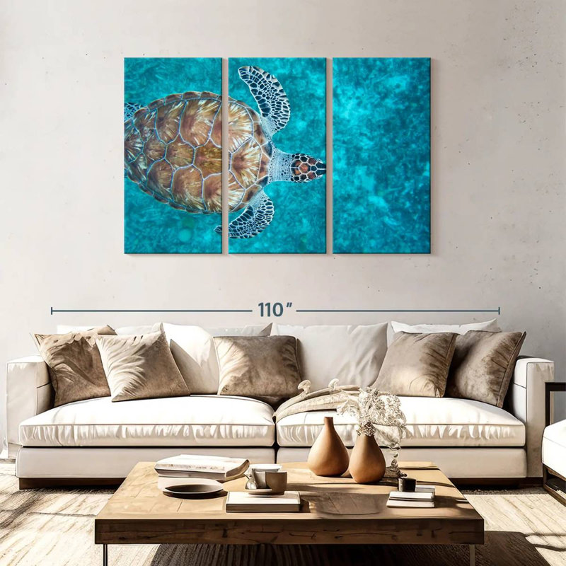Natation tortue imbriquée, H 48 po x l 74 po