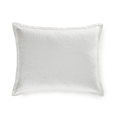 Waves Pillow White Cotton and Linen