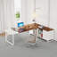 Bureau d'ordinateur en L 70,8 po avec bureau en L - noyer et blanc