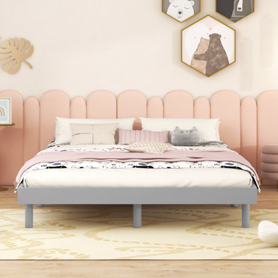 Walnut Twin Platform Bed - With An Elegant Size Frame In Enhances Bedroom Elegance