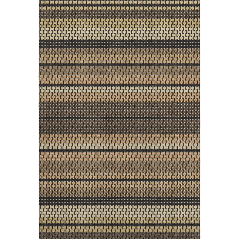 Premium Machine Washable Mayfield AMF2427 Striped Rug, Gold, 5' x 7'6"